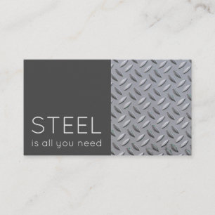 Elegant funny steel metal plate two tone dark grey business card