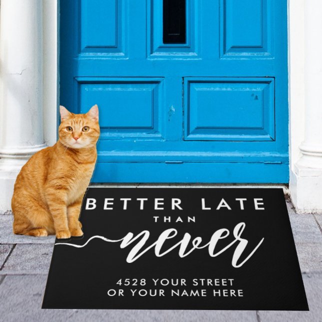 Elegant Funny Welcome Black White Handwritten Typo Doormat (Creator Uploaded)