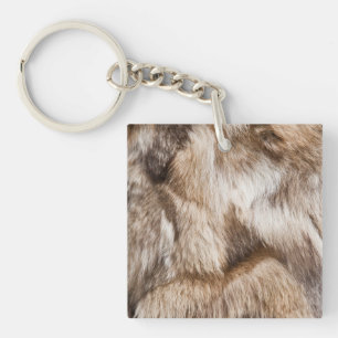Elegant fur texture key ring