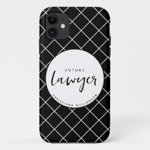 Elegant Future Lawyer Check Pattern Personalised iPhone 11 Case