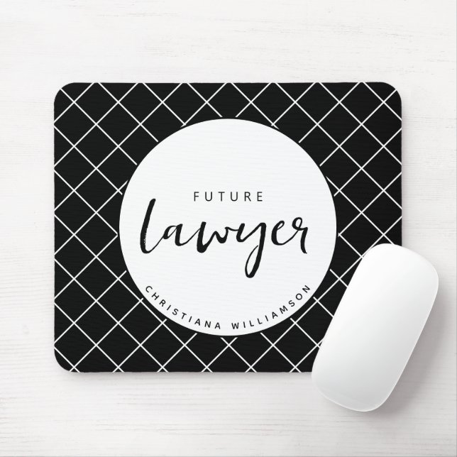 Elegant Future Lawyer Check Pattern Personalised Mouse Pad (With Mouse)