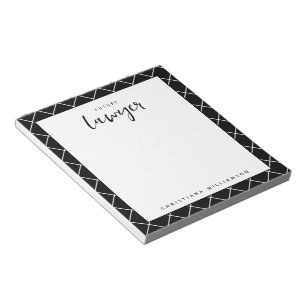 Elegant Future Lawyer Check Pattern Personalised Notepad