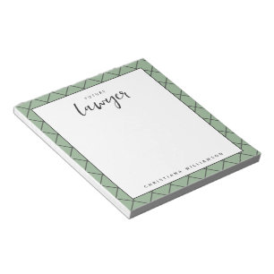 Elegant Future Lawyer Check Pattern Personalised Notepad