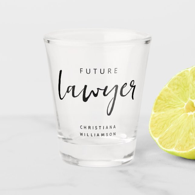 Elegant Future Lawyer Personalised Shot Glass (Front)