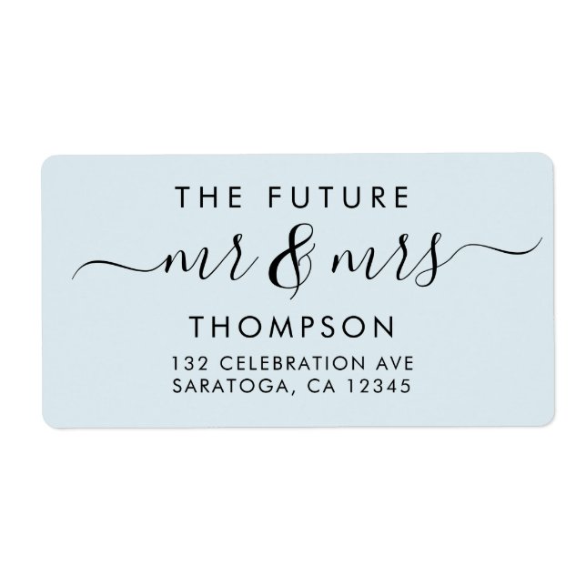 Elegant Future MR and MRS Script Modern Light Blue (Front)