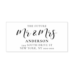 Elegant future Mr & Mrs return address Rubber Stamp