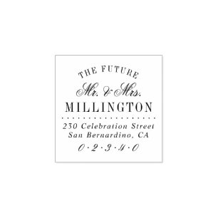 Elegant Future Mr & Mrs Wedding Return Address Rubber Stamp