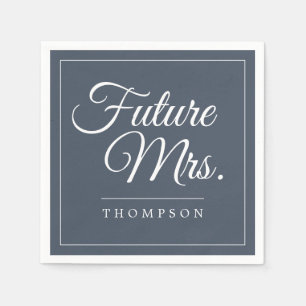 Elegant Future Mrs Bridal Shower Dusty Blue Paper Napkin