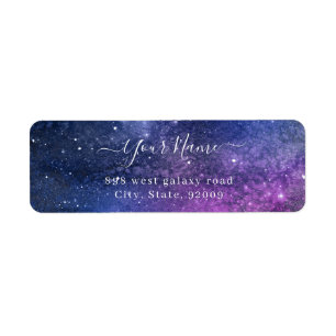 elegant galaxy  - personalized  return address label