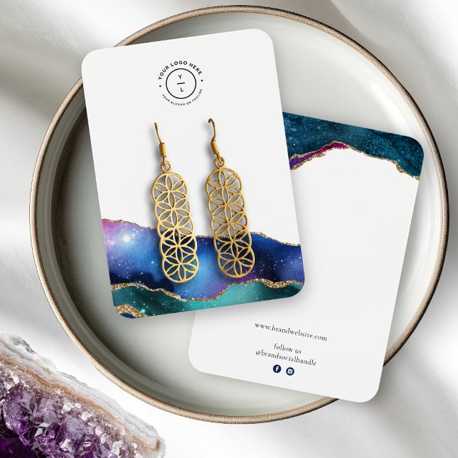 Elegant Galaxy Stars Gold Edge Logo Jewellery Card (Creator Uploaded)