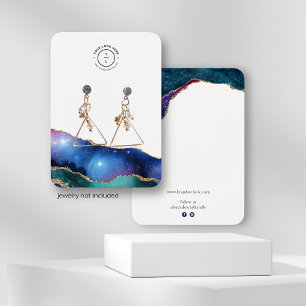 Elegant Galaxy Stars Gold Edge Logo Jewellery Card