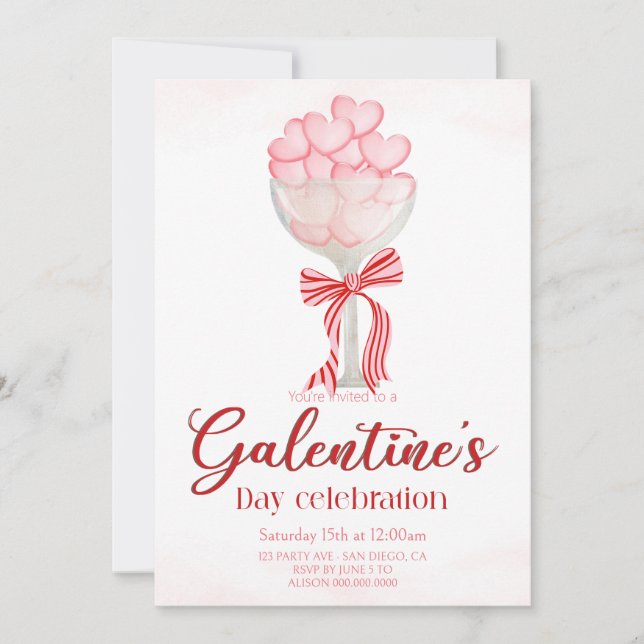 Elegant Galentine's Day Invitation (Front)