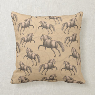 Elegant Galloping Spanish Horse Cushion