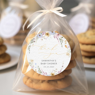 Elegant Garden Floral Baby Shower Thank You Classic Round Sticker