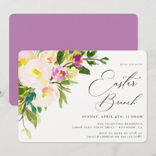 Elegant Garden Floral Easter Brunch Invitation