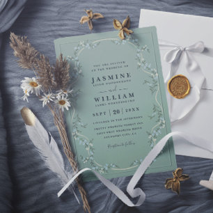 Elegant Garden Floral Elegan Modern Rustic Wedding Invitation