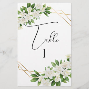 ELEGANT GARDEN FLORAL FRAME GREENERY TABLE NUMBERS