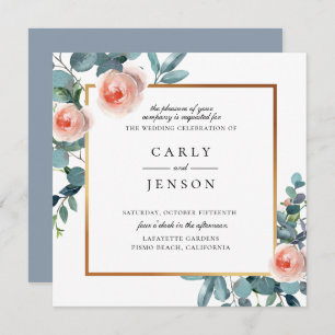 Elegant Garden Floral Frame Wedding Invitation
