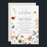 Elegant Garden Floral Girl Baptism 1st Birthday Invitation<br><div class="desc">Welcome your guests in the most beautiful way with our exquisite Elegant Garden Floral Girl Baptism 1st Birthday Invitation! Featuring stunning hand-lettered calligraphy adorned with a gorgeous watercolor floral design in shades of yellow, blue, and pink, this invitation is sure to set the stage for an unforgettable celebration. This timeless...</div>