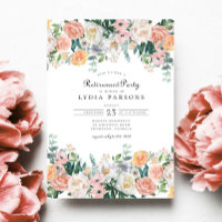 Elegant Garden Floral Greenery Retirement Party