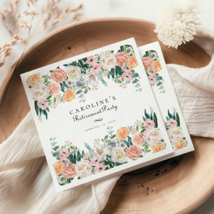Elegant Garden Floral Greenery Retirement Party Napkin
