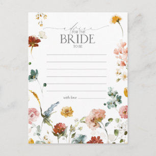 Elegant Garden Flowers Advice To The Bride Postcard