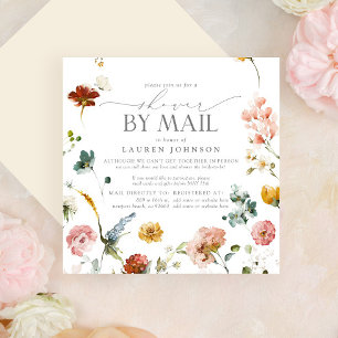 Elegant Garden Flowers Bridal Shower Mail Invitation