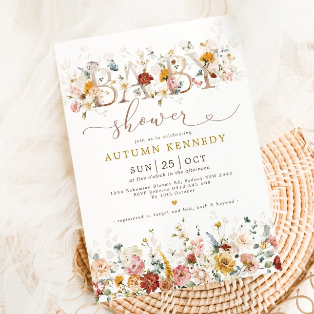 Elegant Garden Flowers Gender Neutral Baby Shower  Invitation (Creator Uploaded)