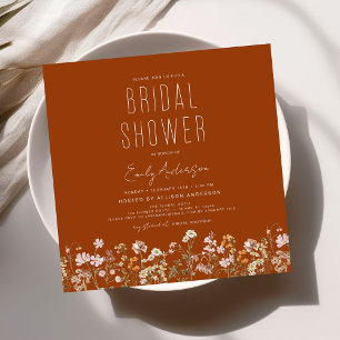 Elegant Garden Flowers Watercolor Bridal Shower Invitation