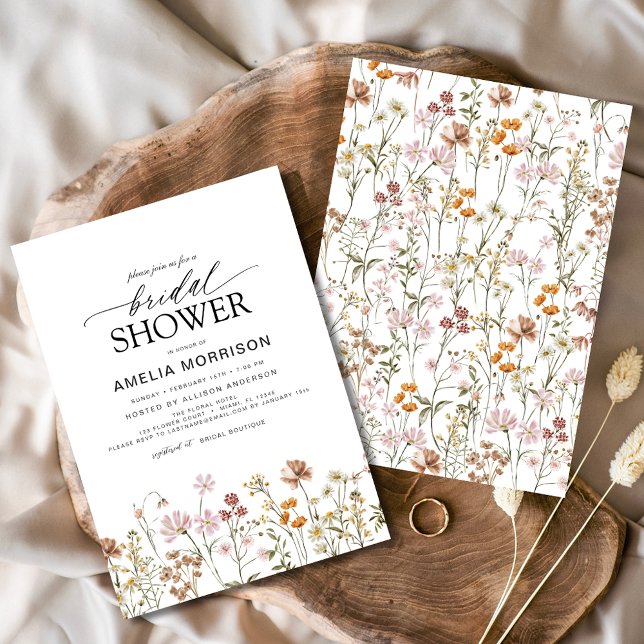 Elegant Garden Flowers Watercolor Bridal Shower Invitation (Creator Uploaded)