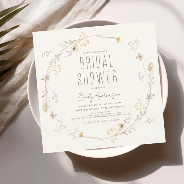Elegant Garden Flowers Watercolor Bridal Shower  Invitation (Creator Uploaded)