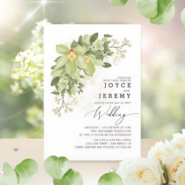 Elegant Garden Gold Greenery Floral Wedding  Invitation (Creator Uploaded)