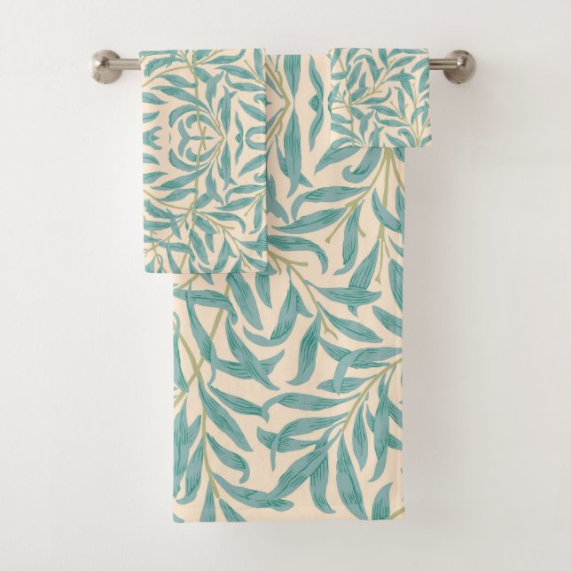 Elegant Garden Leaves Bath Towel Set (Insitu)