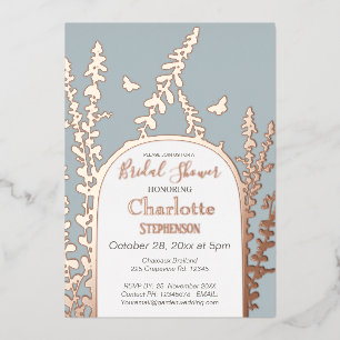 Elegant Garden Leaves  Butterflies Bridal Shower 