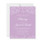 Elegant Garden Leaves Lavender Wedding Invitation