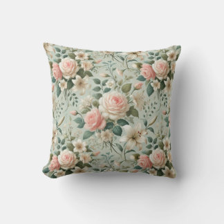 Elegant Garden Romance Throw Pillow