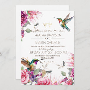 Elegant Garden Spring Floral Birds Wedding Invitation