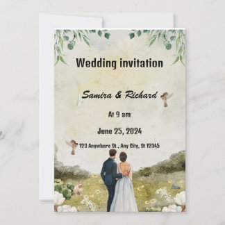 Elegant Garden Wedding Invitation" Invitation