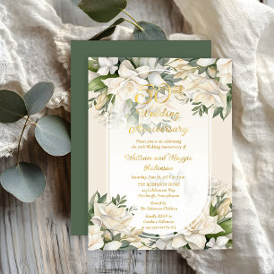 Elegant Gardenia Floral 50th Wedding Anniversary