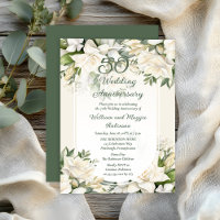 Elegant Gardenia Floral 50th Wedding Anniversary
