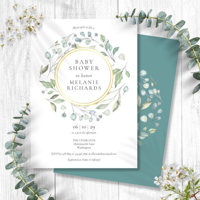 Elegant Garland Greenery Baby Shower Invitation (Elegant Garland Greenery Baby Shower Invitation)