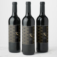 Elegant Gatsby Art Deco 1920's Gold Wedding Wine