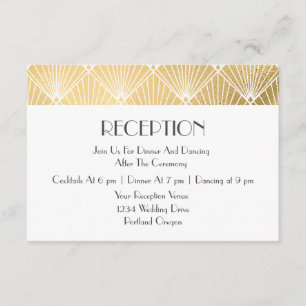 Elegant Gatsby Art Deco Gold Wedding Reception Enclosure Card