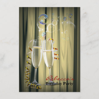 elegant gatsby roaring twenties Champagne glasses Invitation