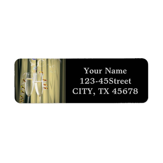 elegant gatsby roaring twenties Champagne glasses Return Address Label (Front)