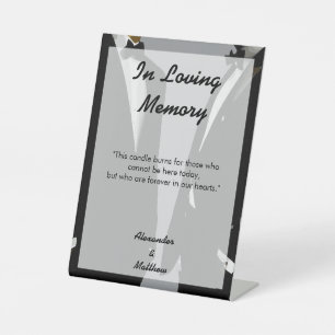 Elegant Gay Men Grey Wedding In Loving Memory Pedestal Sign