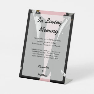Elegant Gay Men Pink Wedding In Loving Memory Pedestal Sign