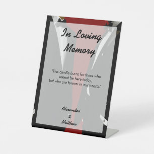 Elegant Gay Men Red Wedding In Loving Memory Pedestal Sign