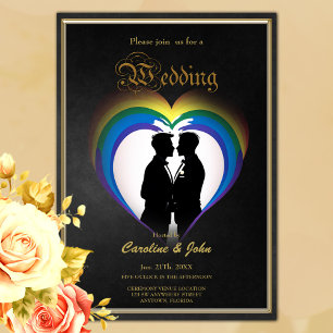 Elegant gay silhouettes invitation