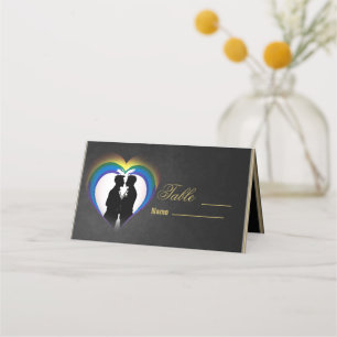 Elegant gay silhouettes. place card